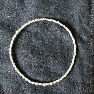 14k White Gold and Diamond Bangle